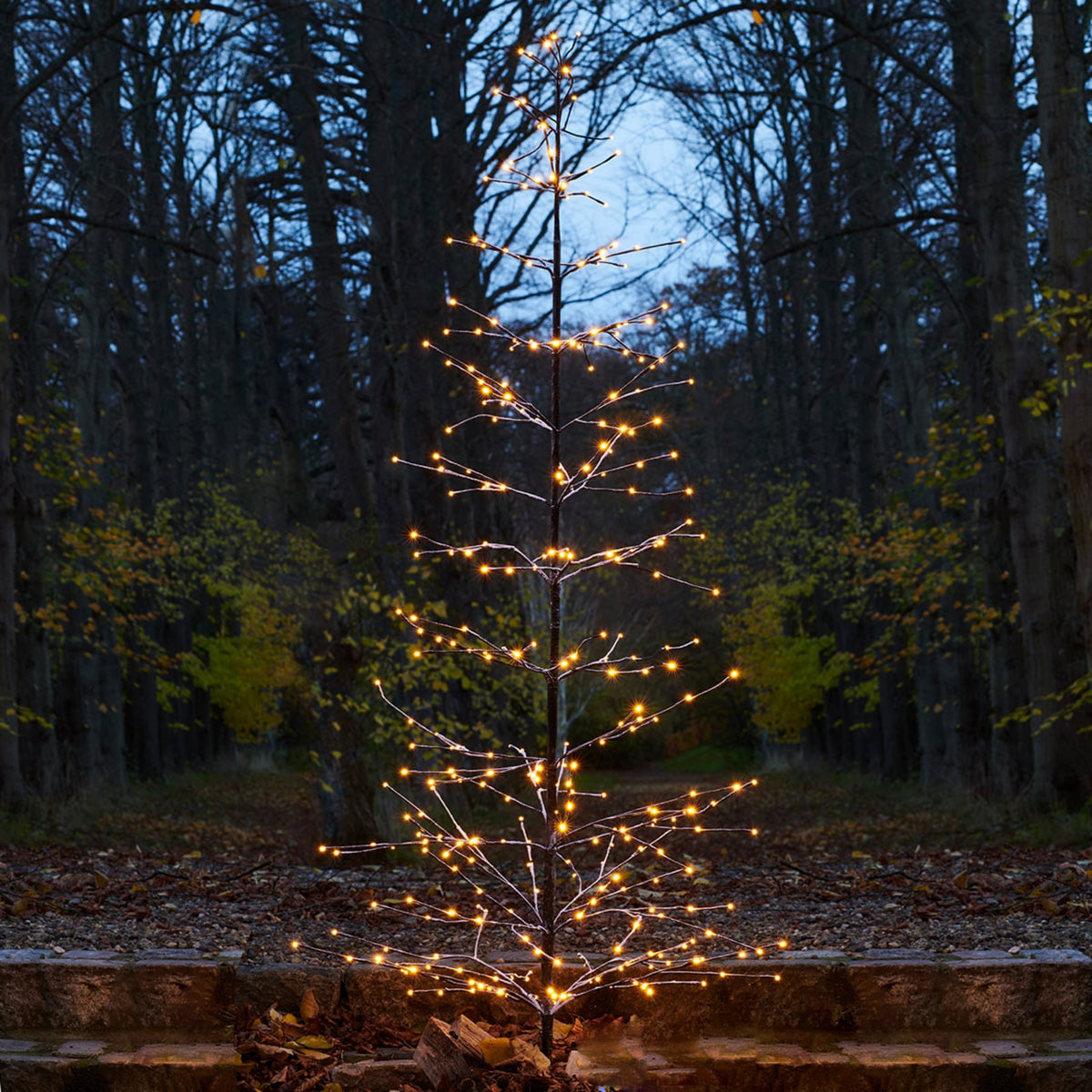 LED-juletre Isaac snødekt 160 cm 228 LED IP44 utendørs forfra