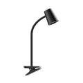 LED klemmelampe Ailina dimbar svart 5W varmhvit forfra