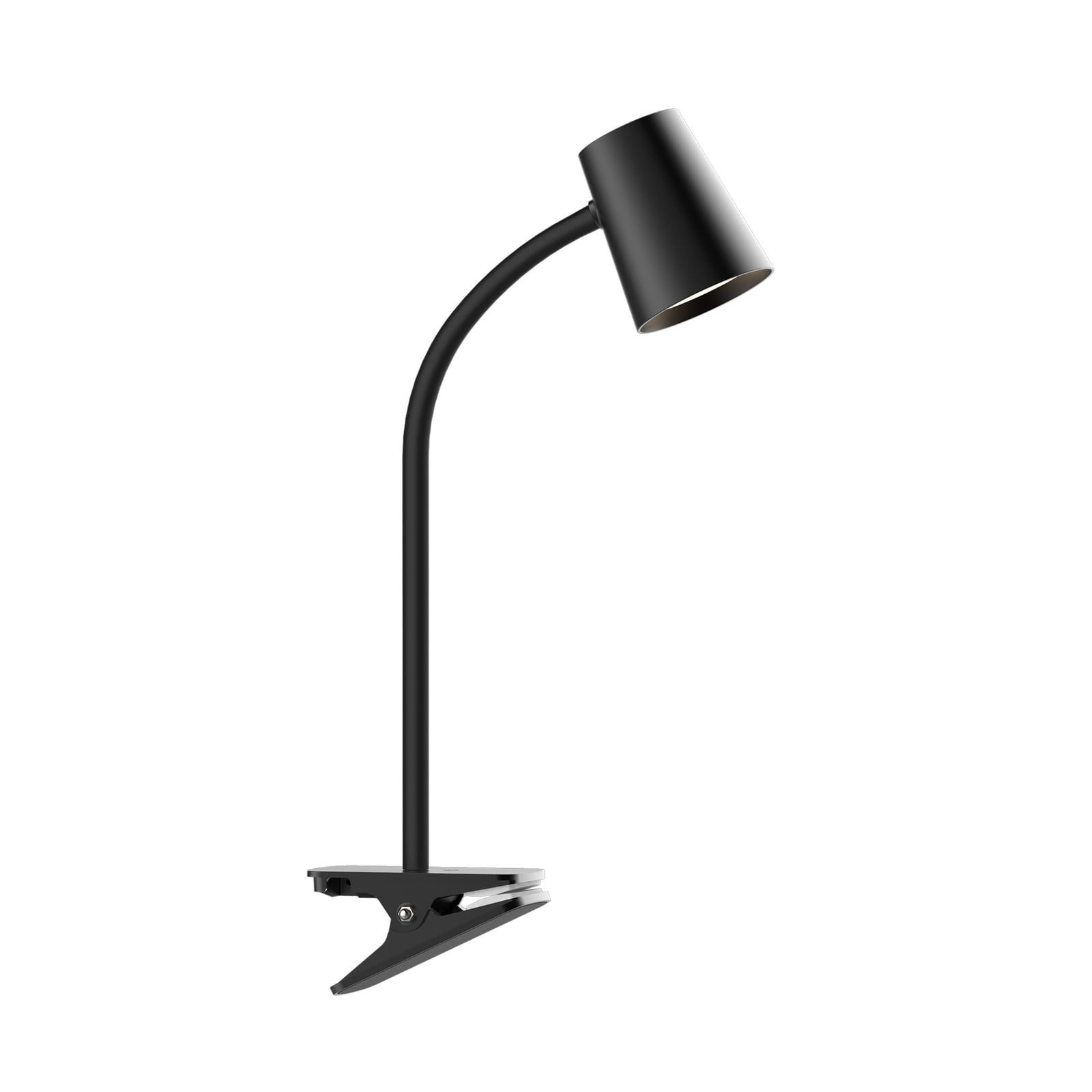 LED klemmelampe Ailina dimbar svart 5W varmhvit forfra