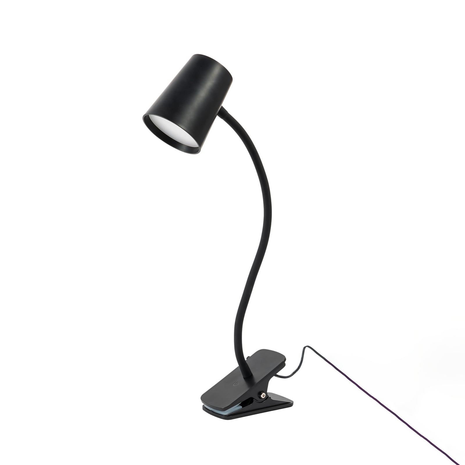 LED klemmelampe Ailina dimbar svart 5W varmhvit bakside