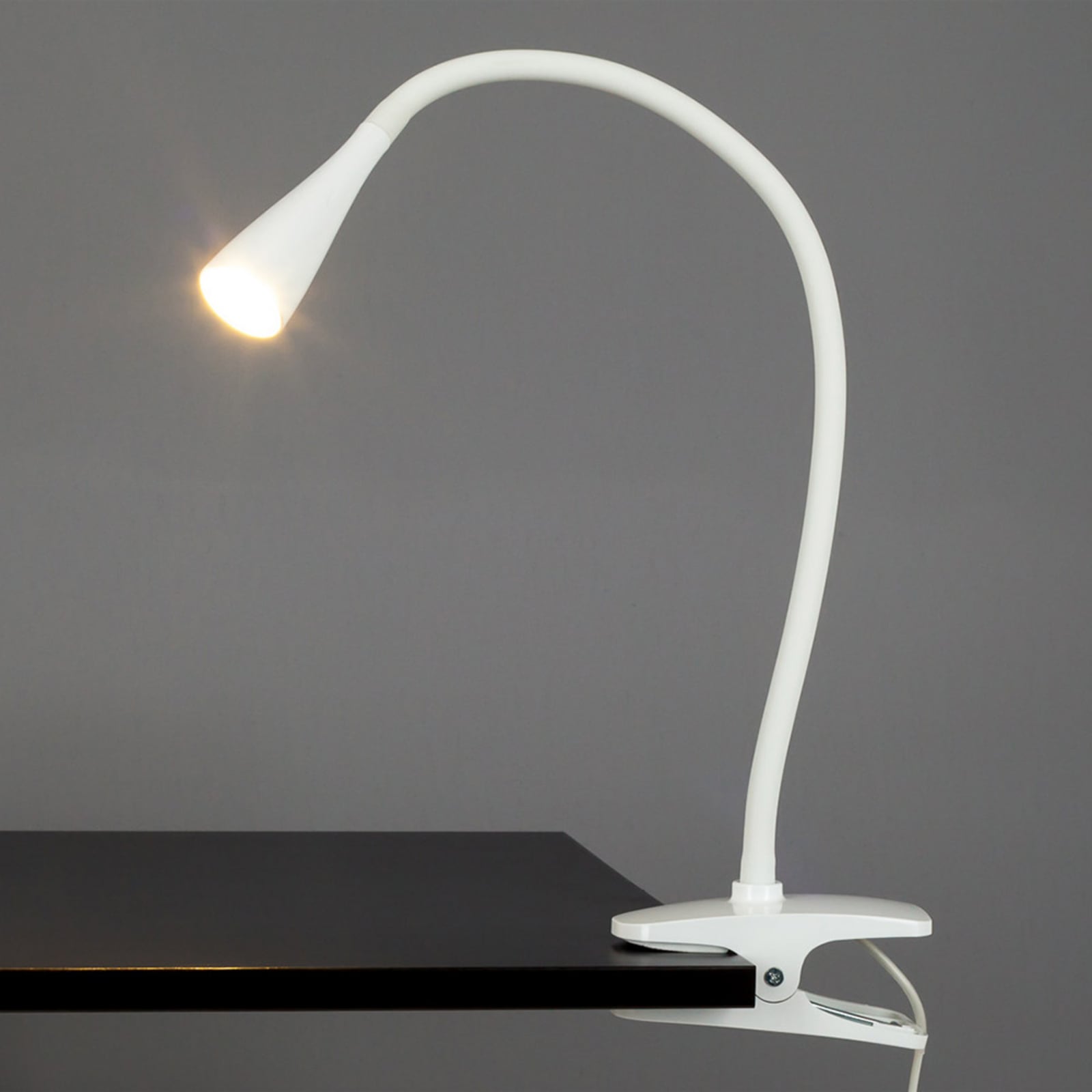 LED klemmelampe Baris hvit bakside