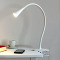 LED klemmelampe Baris hvit forfra