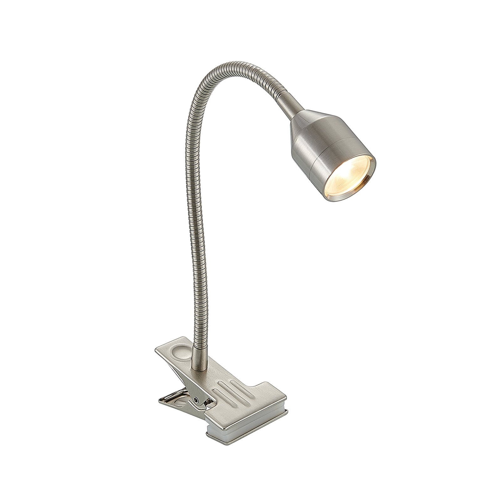 LED klemmelampe Djamila matt nikkel fleksarm detalj av fleksarm