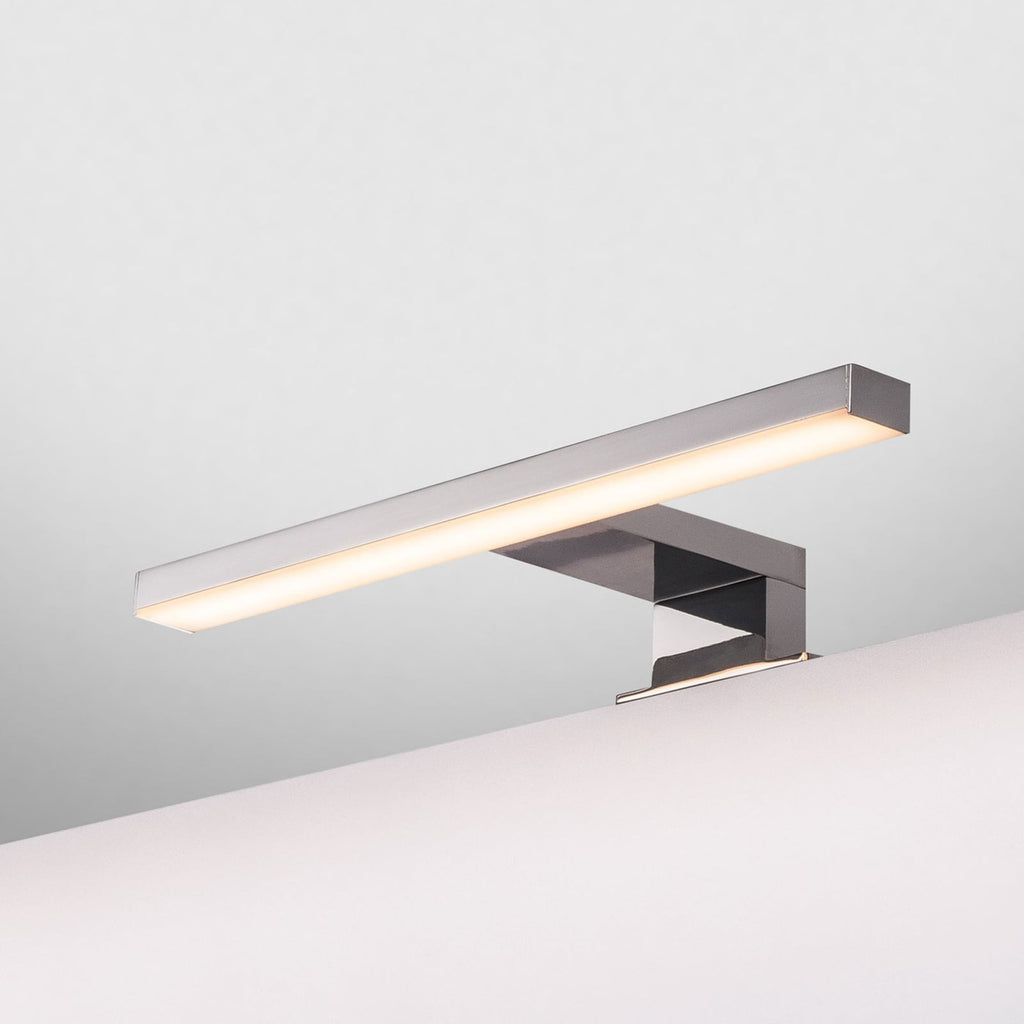 LED klemmelampe Dorisa krom 30 cm IP44 4000K forfra