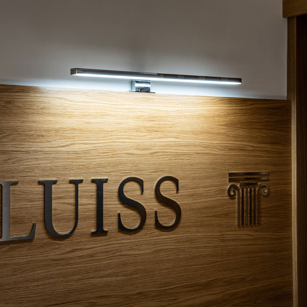 LED klemmelampe Dorisa krom 50 cm sideprofil