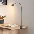 LED klemmelampe Hanilo matt nikkel metall forfra