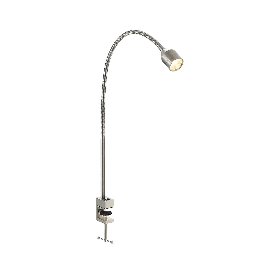 LED klemmelampe Hanilo matt nikkel metall detalj av arm
