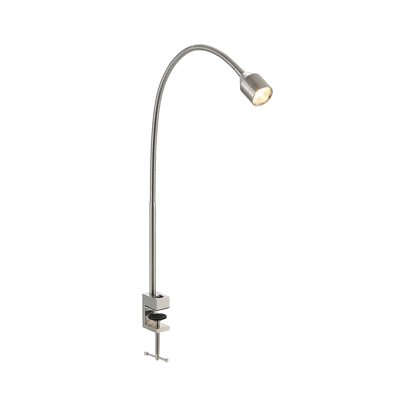 LED klemmelampe Hanilo matt nikkel metall detalj av arm