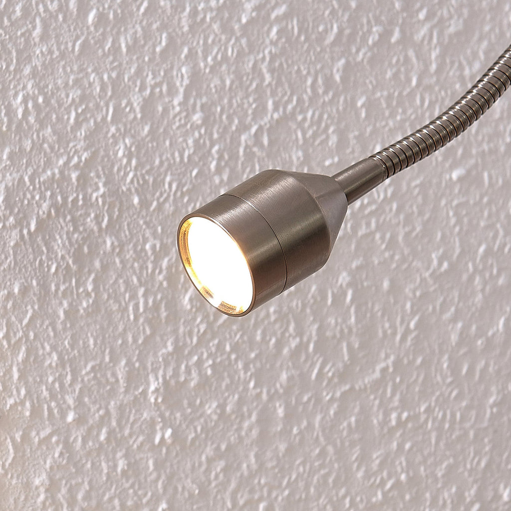 LED klemmelampe Hanilo matt nikkel metall klemme detalj
