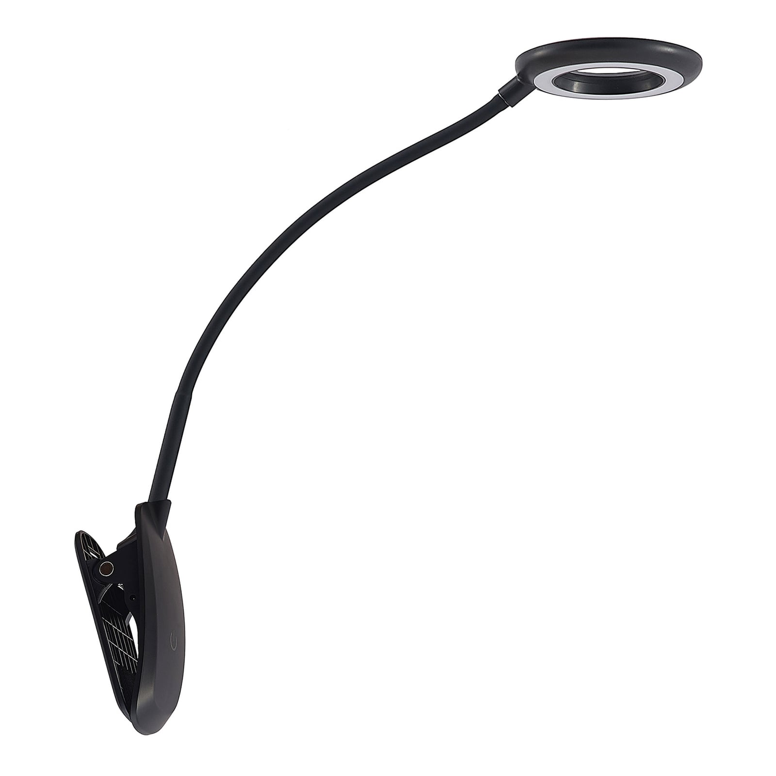 LED klemmelampe Harumi svart oppladbar USB 51 cm montert på bordkant