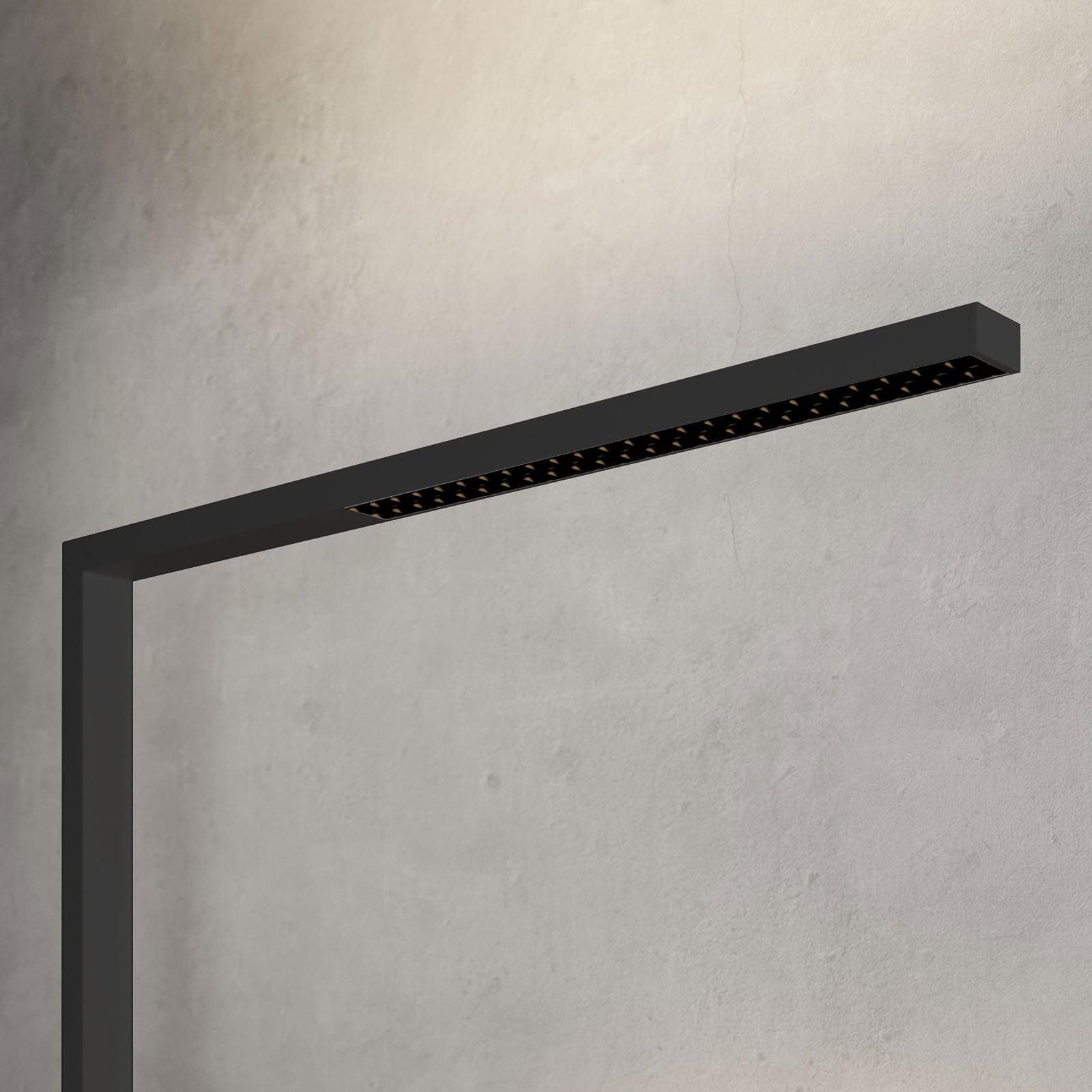 LED klemmelampe Jolinda kontor svart aluminium dimbar 70W nærbilde av touchdimmer