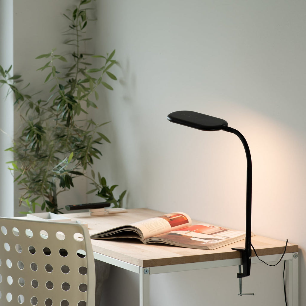 LED klemmelampe Kelly CCT dimbar svart 7W bakside
