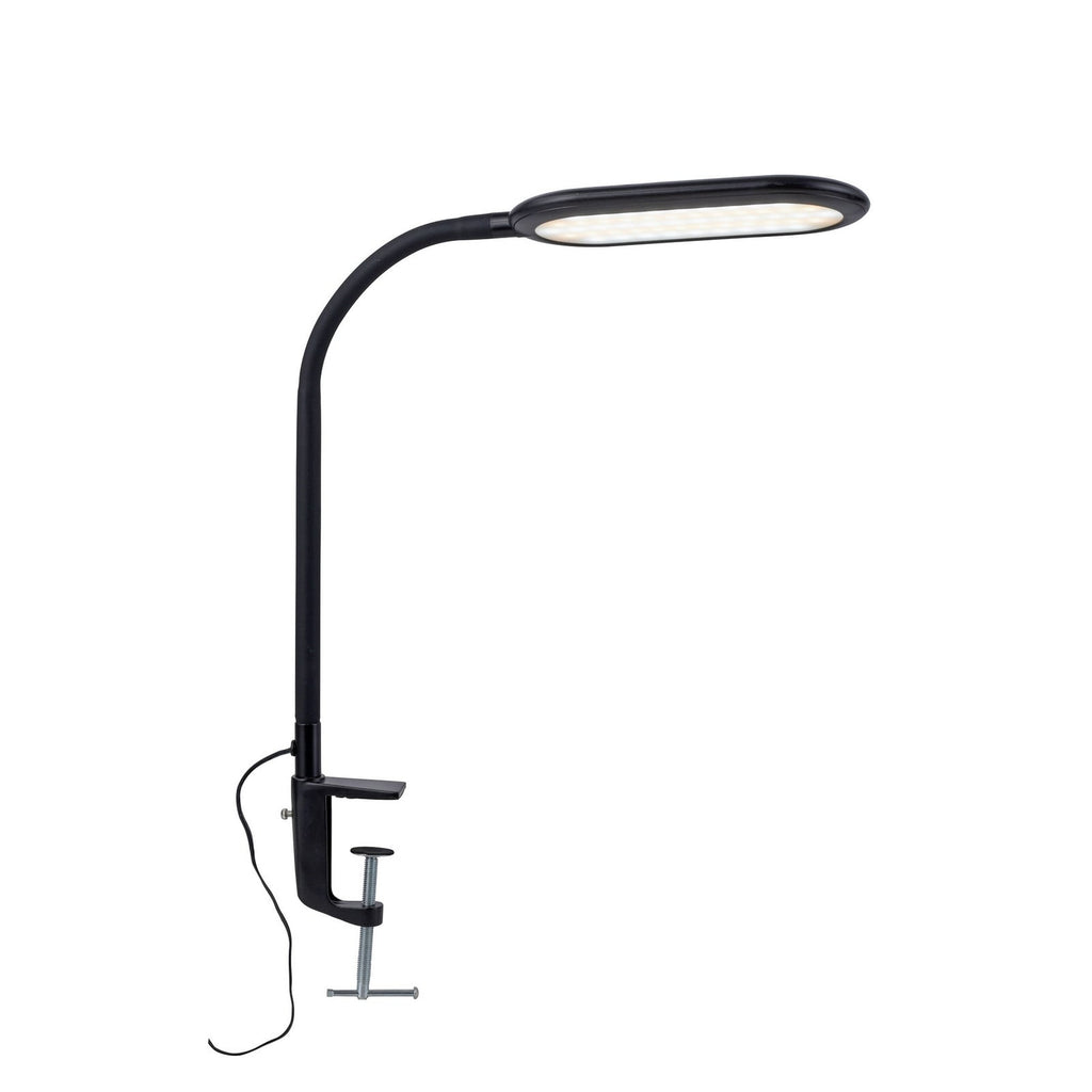 LED klemmelampe Kelly CCT dimbar svart 7W detalj av klemme