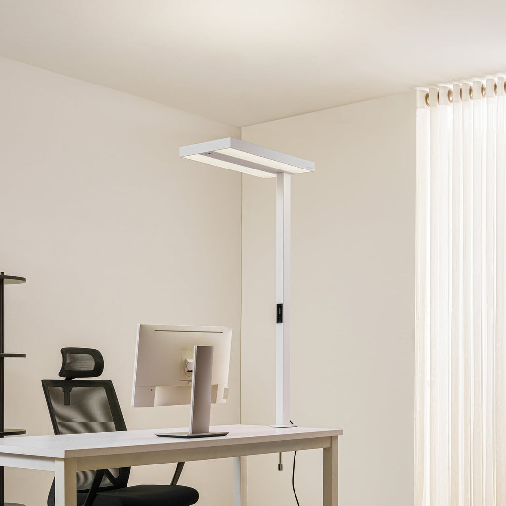 Bakside av LED klemmelampe Logan dimbar med sensor hvit 90W