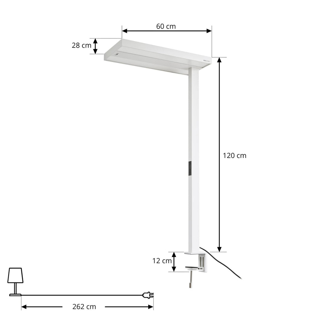 Detalj av LED klemmelampe Logan dimbar med sensor hvit 90W