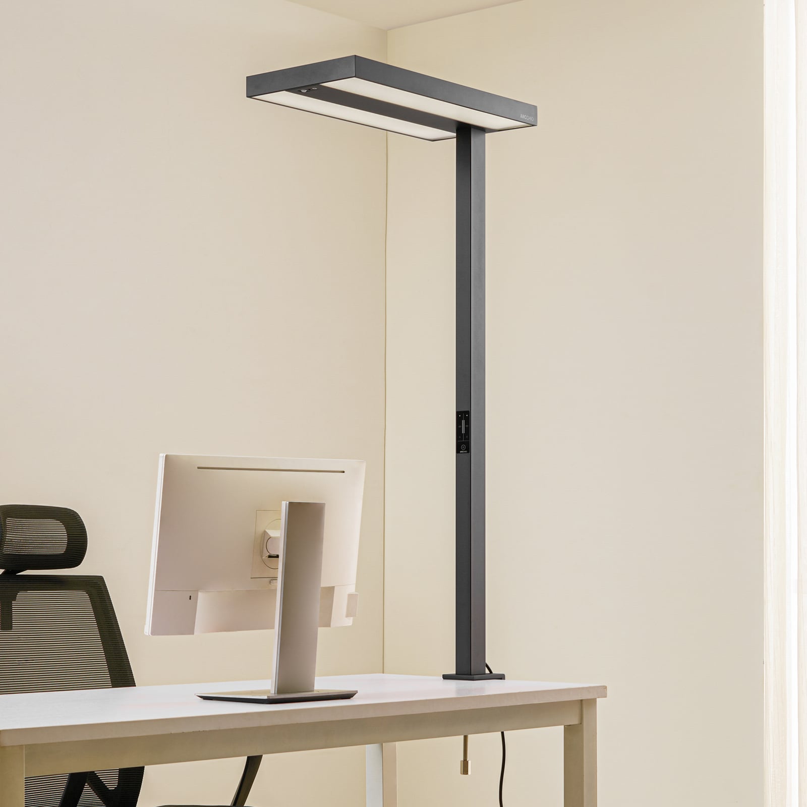 LED klemmelampe Logan dimbar med sensor svart 90W forfra