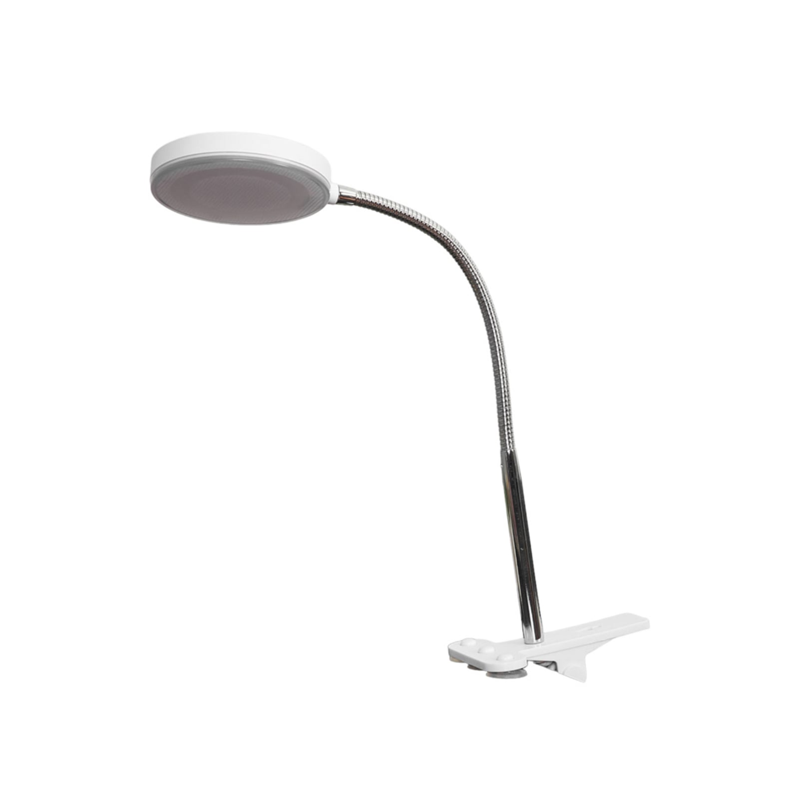 LED klemmelampe Milow hvit metall 36 cm nærbilde av lampehode