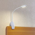 LED klemmelampe Najari dimbar hvit USB 51 cm 4W forfra