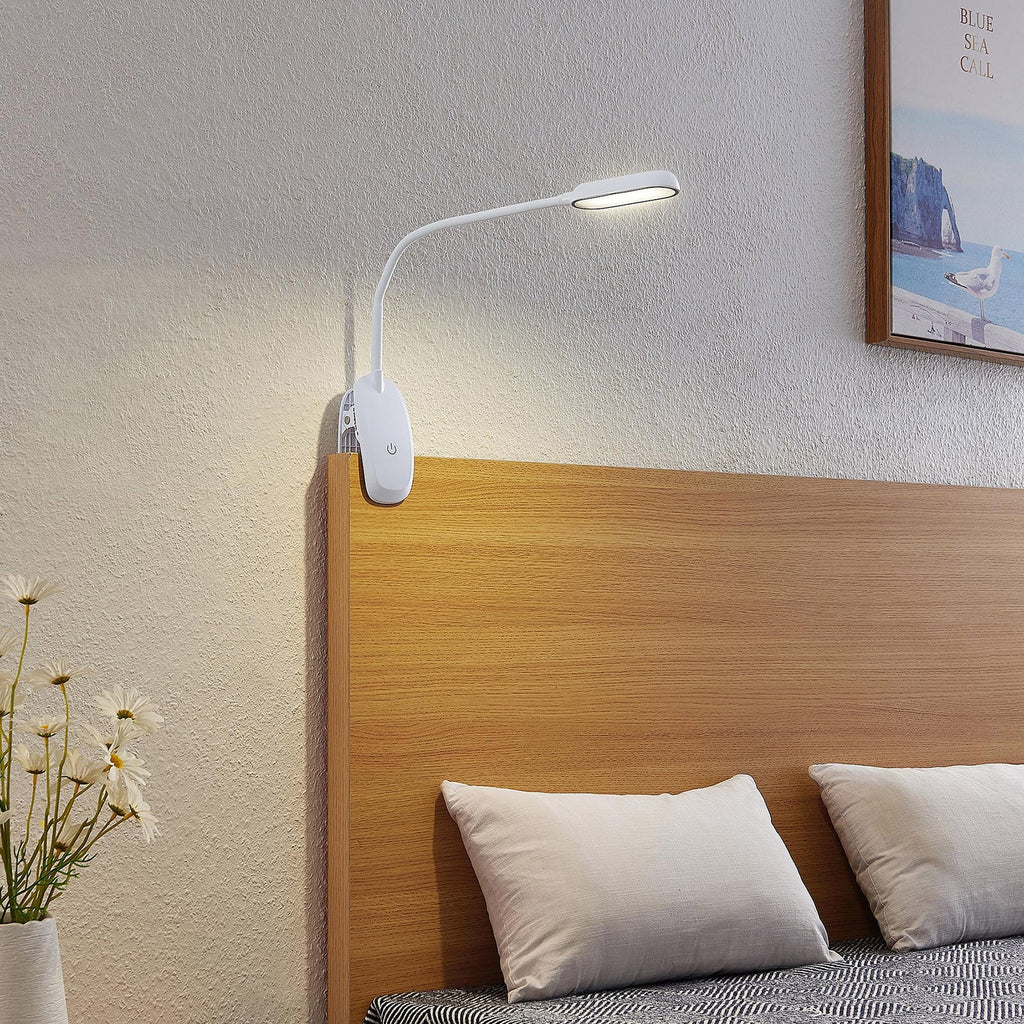 LED klemmelampe Najari dimbar hvit USB 51 cm 4W bakside