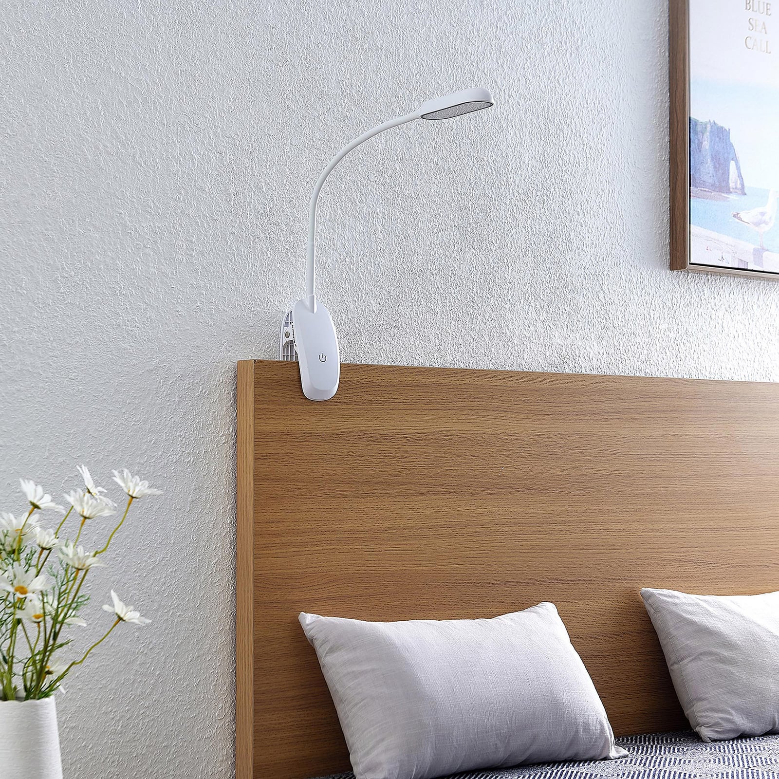 Detalj av LED klemmelampe Najari dimbar hvit USB 51 cm 4W