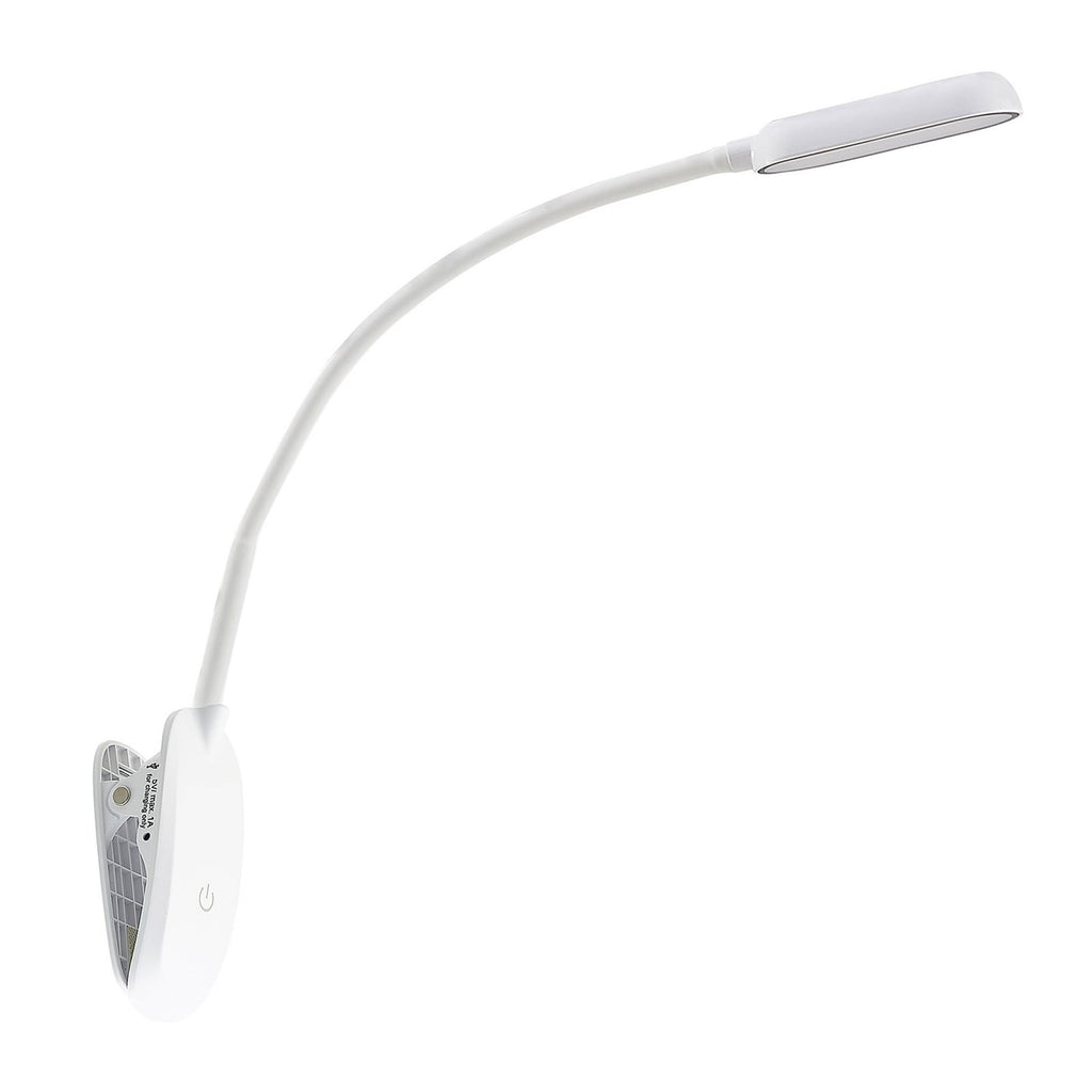 Nærbilde av touch-dimmer på LED klemmelampe Najari