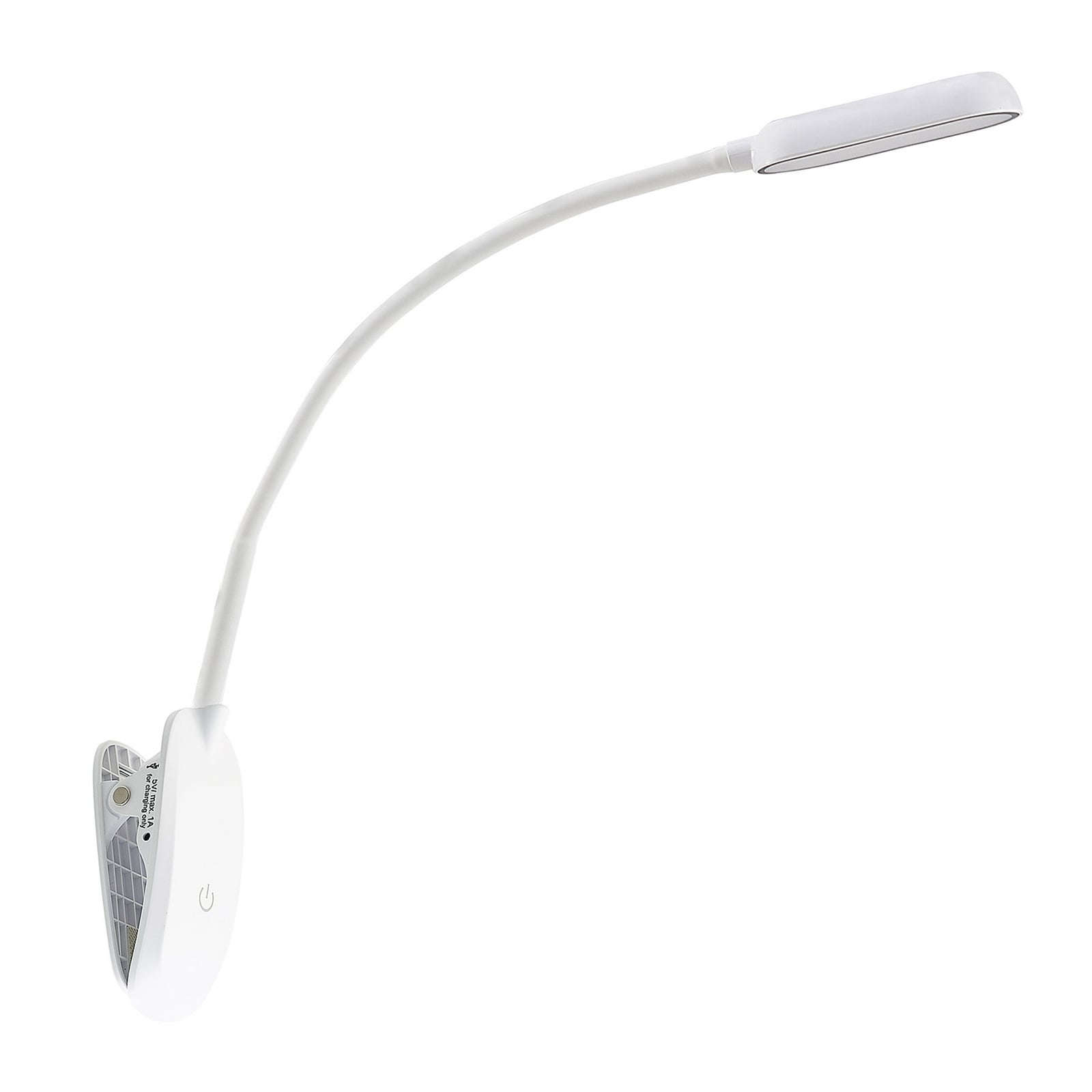Nærbilde av touch-dimmer på LED klemmelampe Najari