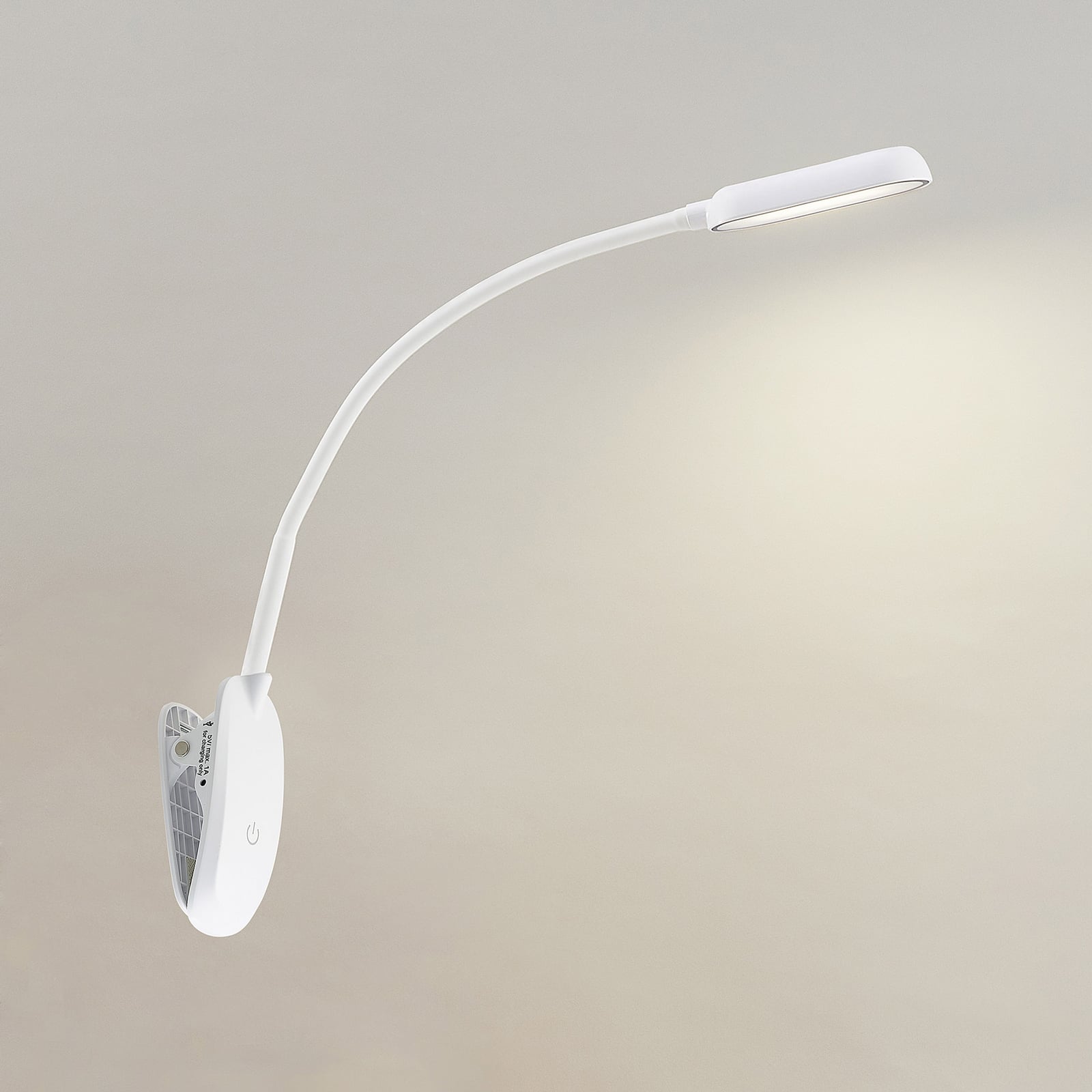 LED klemmelampe Najari med klemme og fleksibel arm