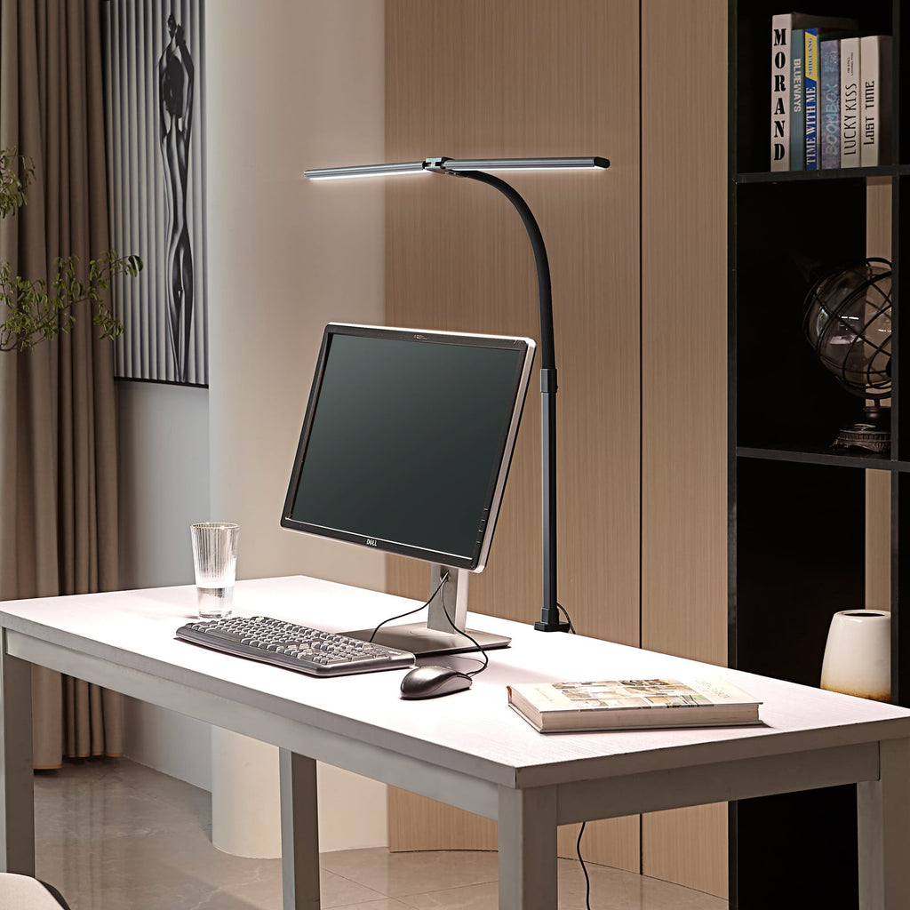 LED klemmelampe Nilay CCT dimbar svart 97,5 cm forfra