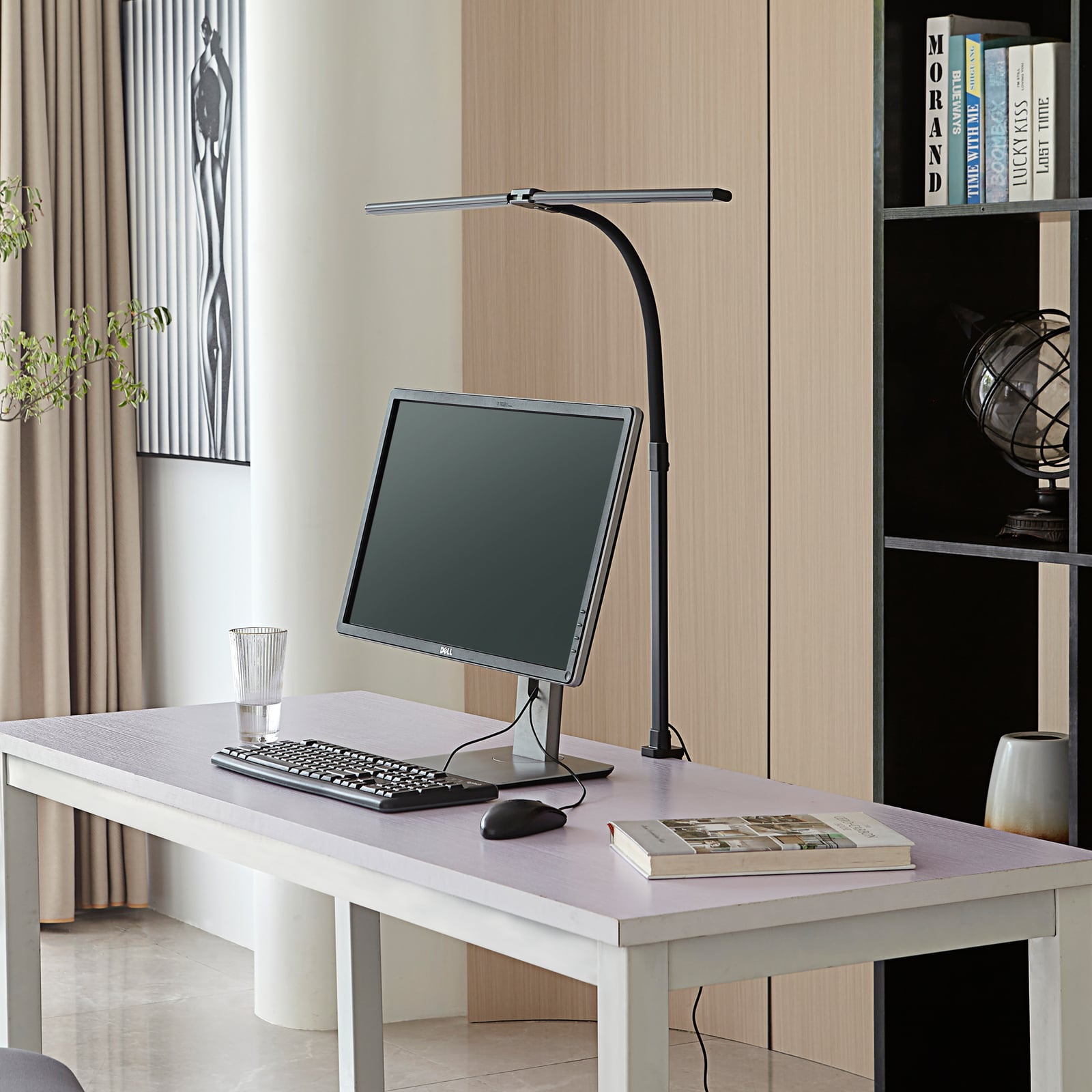 LED klemmelampe Nilay CCT dimbar svart 97,5 cm bakside