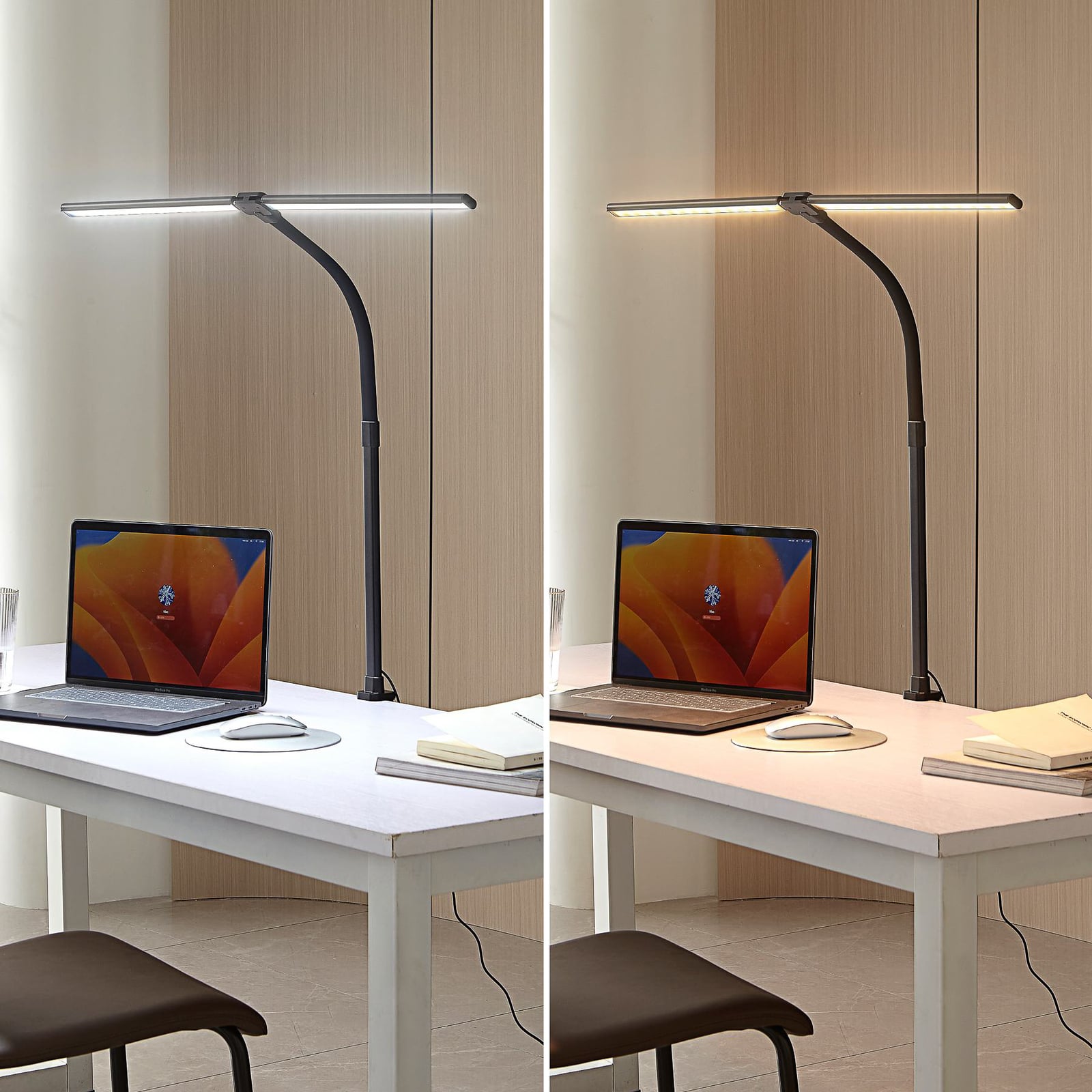 LED klemmelampe Nilay CCT dimbar svart 97,5 cm montert