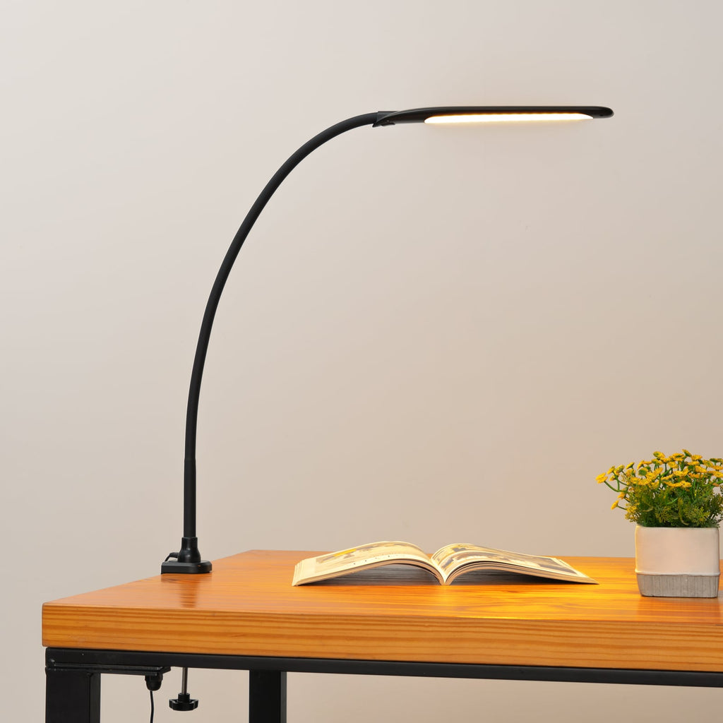 LED klemmelampe Nilay CCT dimbar svart matt forfra