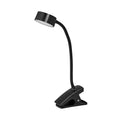 LED klemmelampe Office Line Cylinder svart CCT dimbar USB forfra