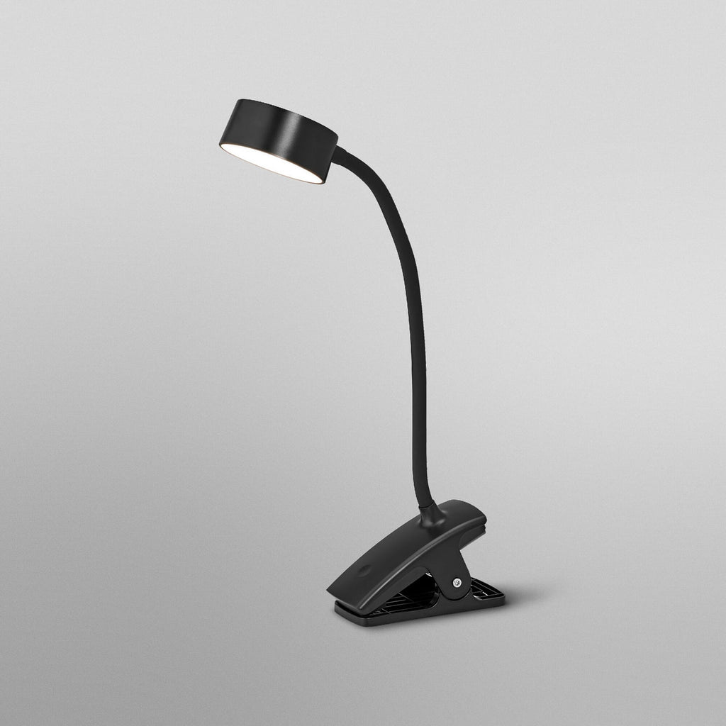 Montert LED klemmelampe Office Line Cylinder svart CCT dimbar USB på skrivebord