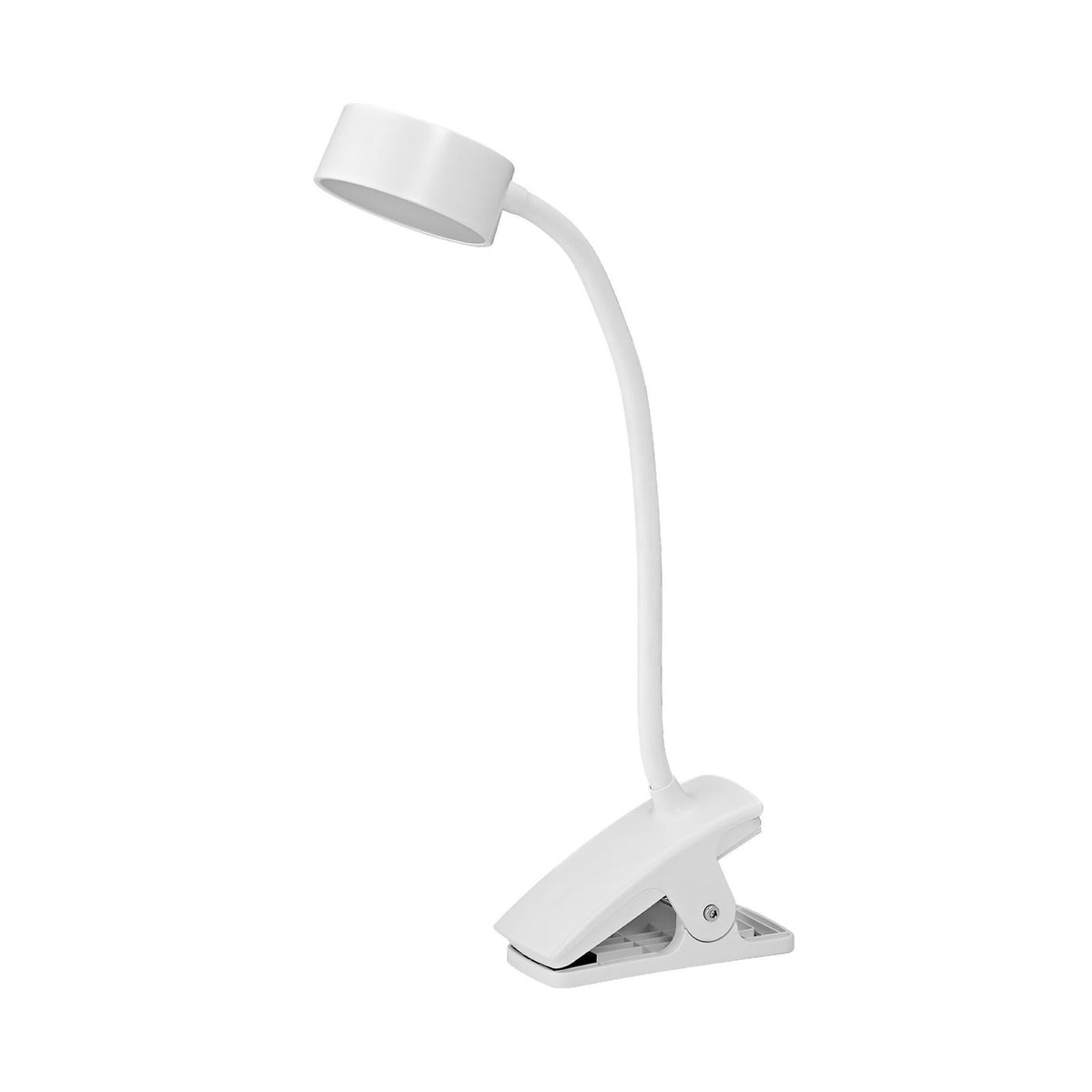 LED klemmelampe Office Line Cylinder hvit CCT dimbar USB foran
