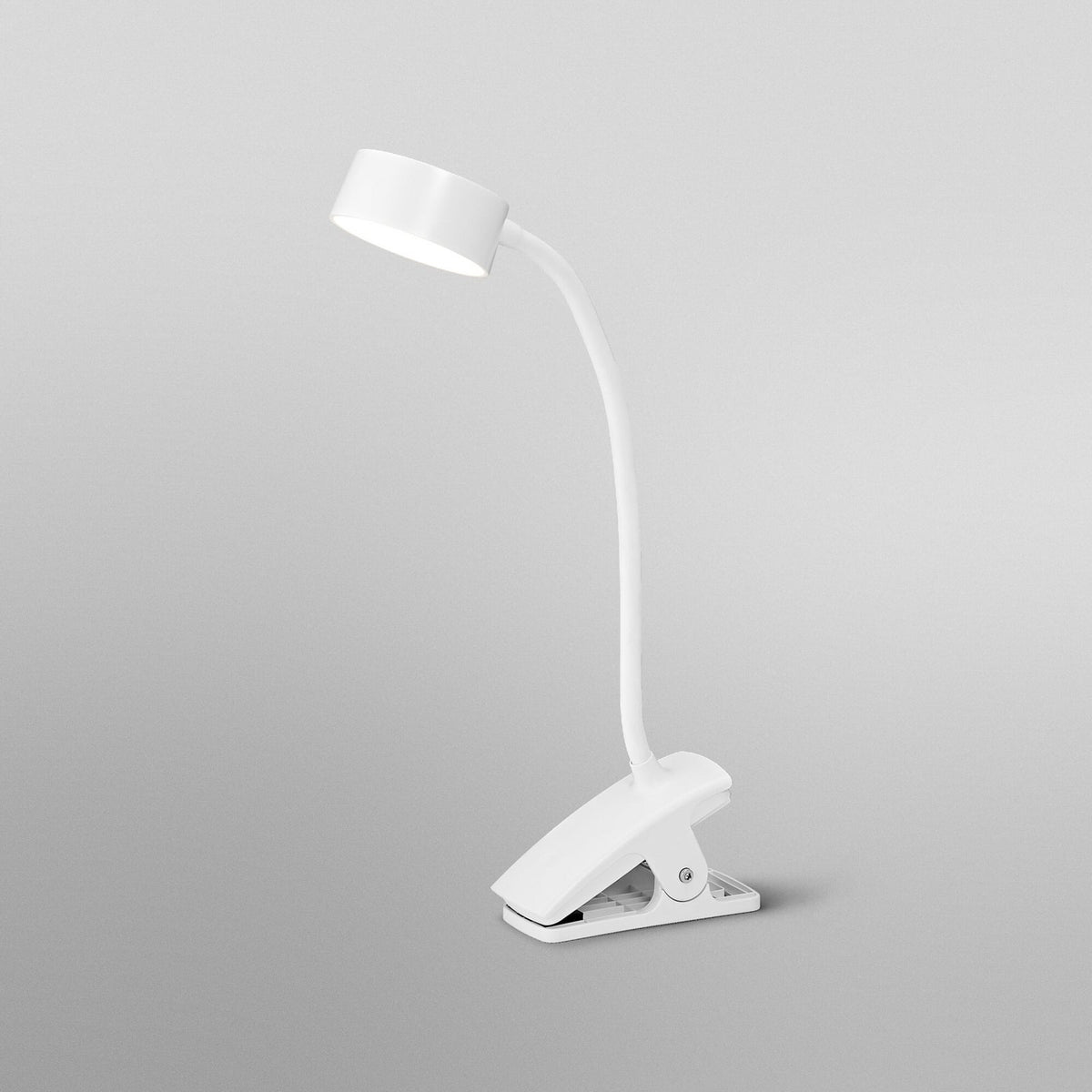 LED klemmelampe Office Line Cylinder hvit CCT dimbar USB montert på bord