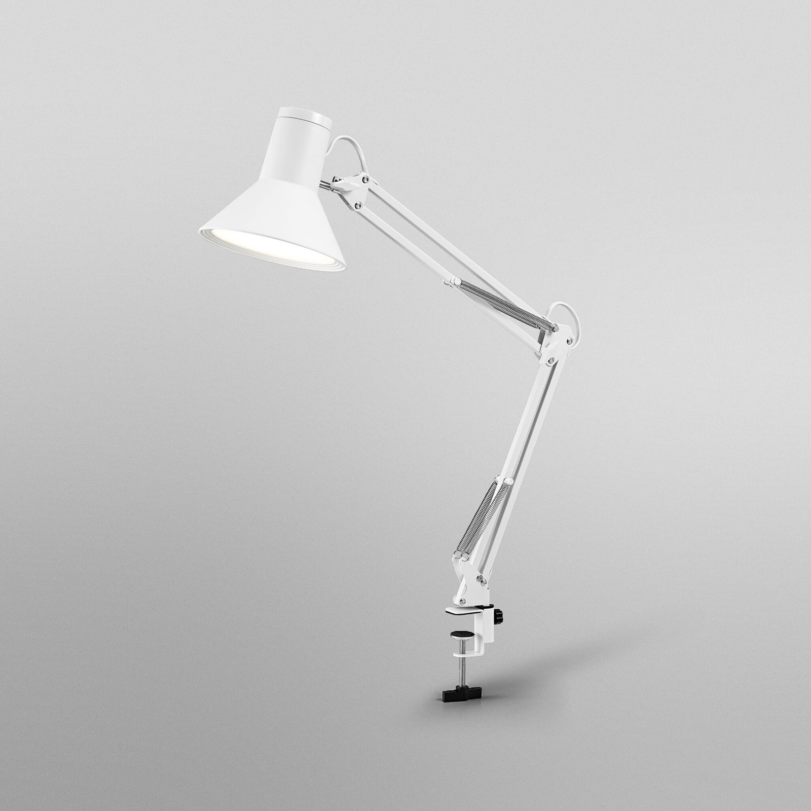 LED klemmelampe Office Line Desk Retro dimbar hvit 9W nærbilde av dimmer