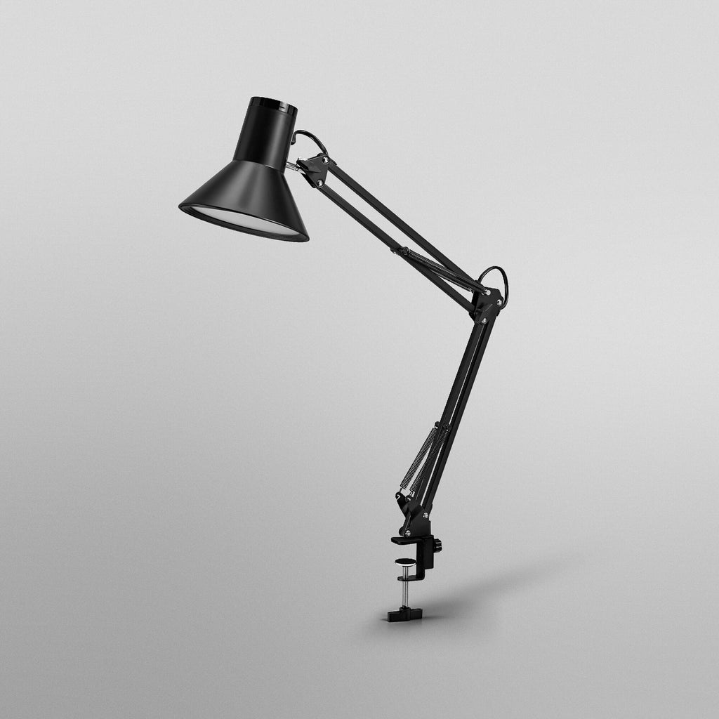 LED klemmelampe Office Line Desk Retro svart dimbar 9W med kabel og bryter