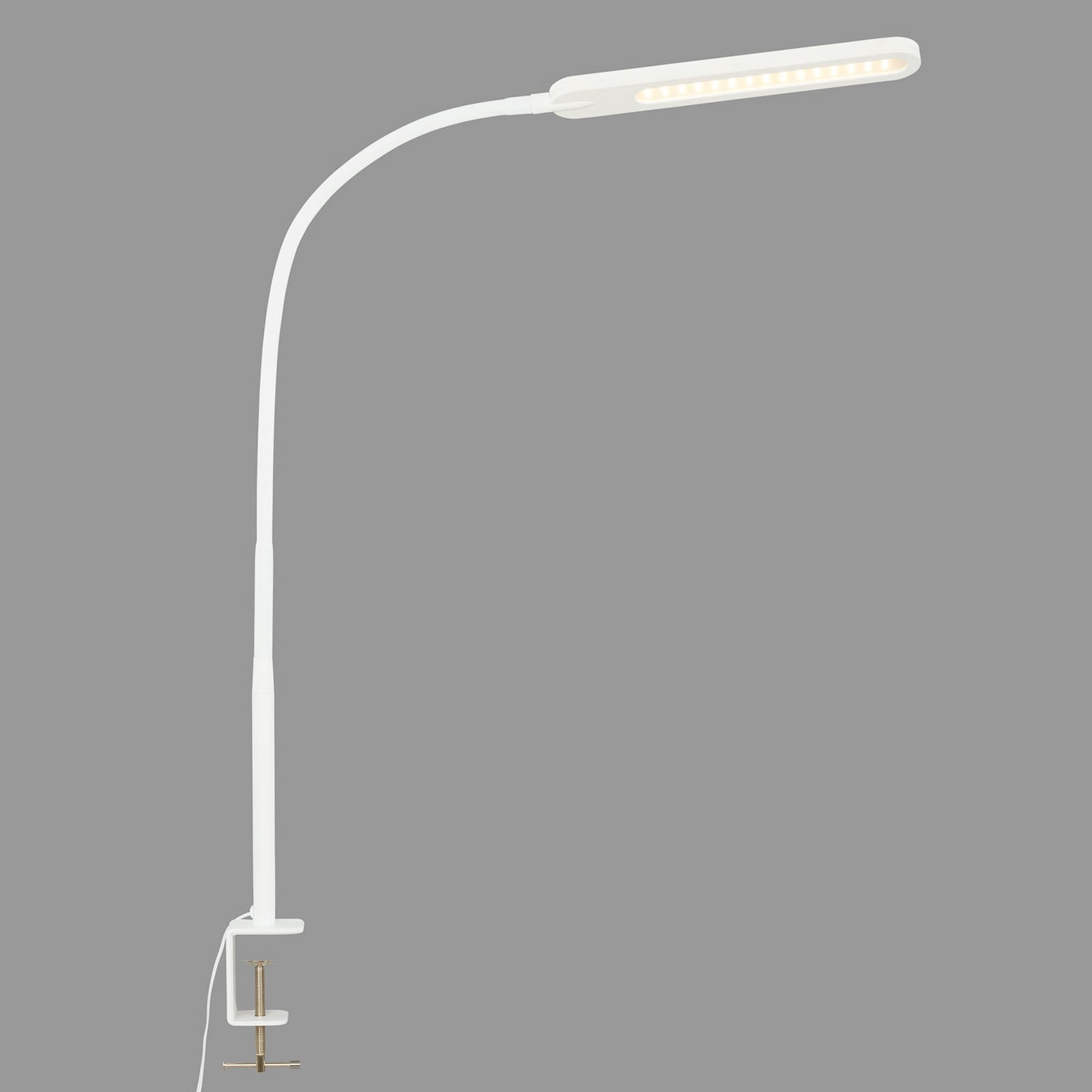 LED klemmelampe Servo dimbar CCT hvit 8W 110 cm montert på bord