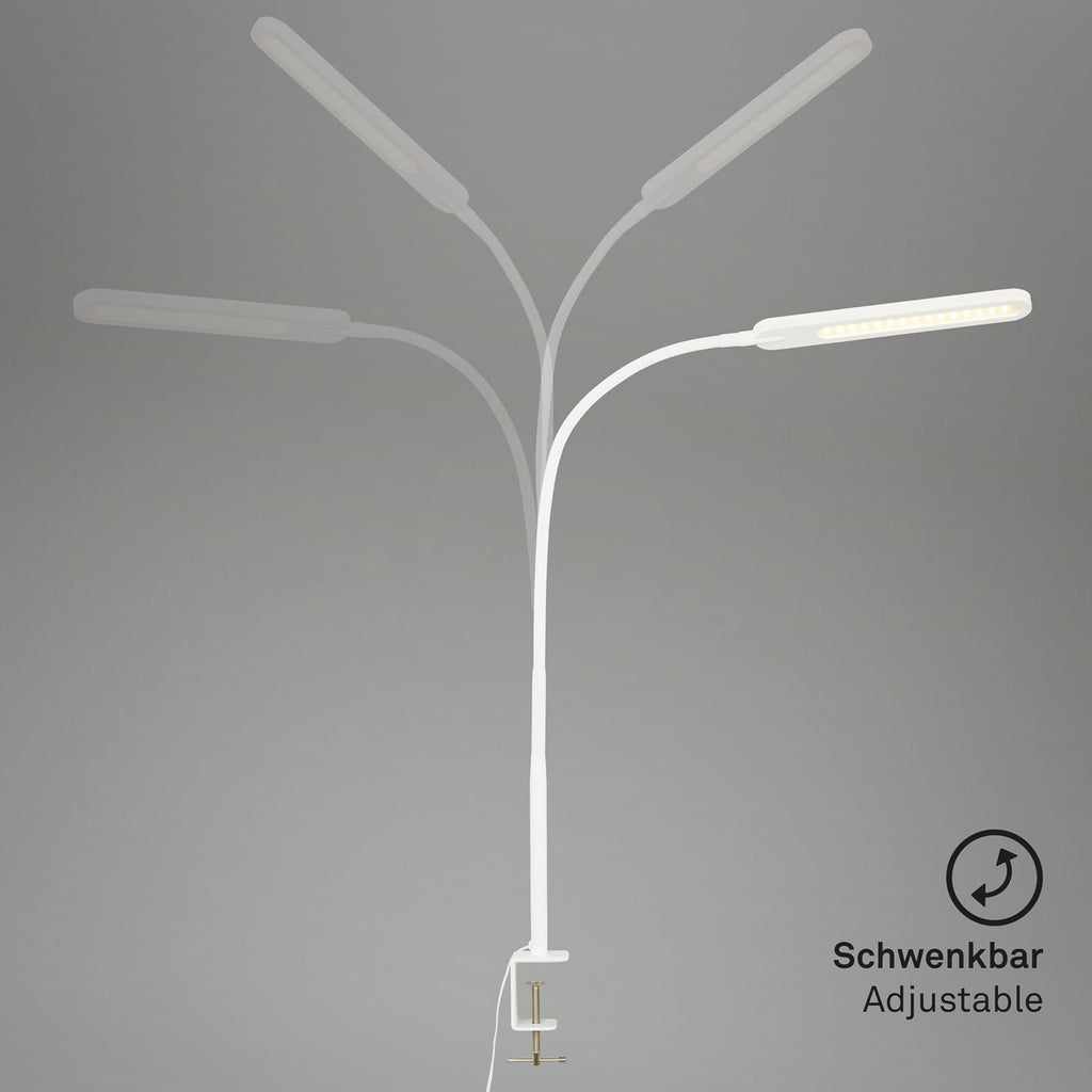 LED klemmelampe Servo dimbar CCT hvit 8W 110 cm med touch-knapper