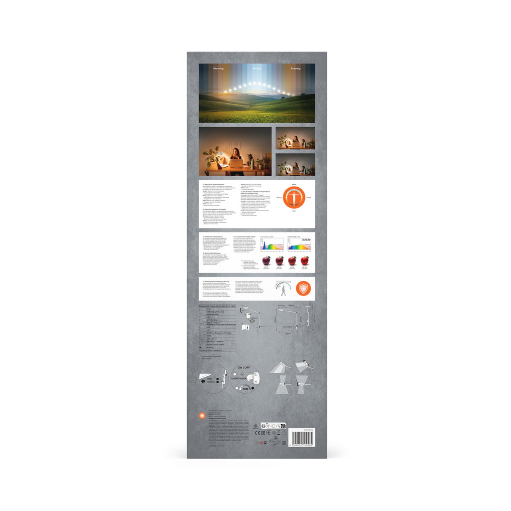 LED klemmelampe SUN@Home Panan Desk Disc dimbar CCT hvit app-styring