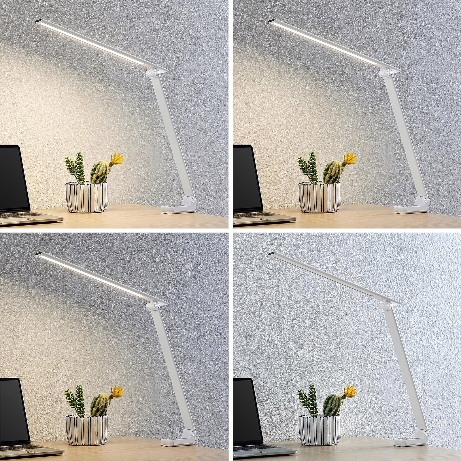 LED klemmelampe Tamarin dimbar hvit 40 cm bakside