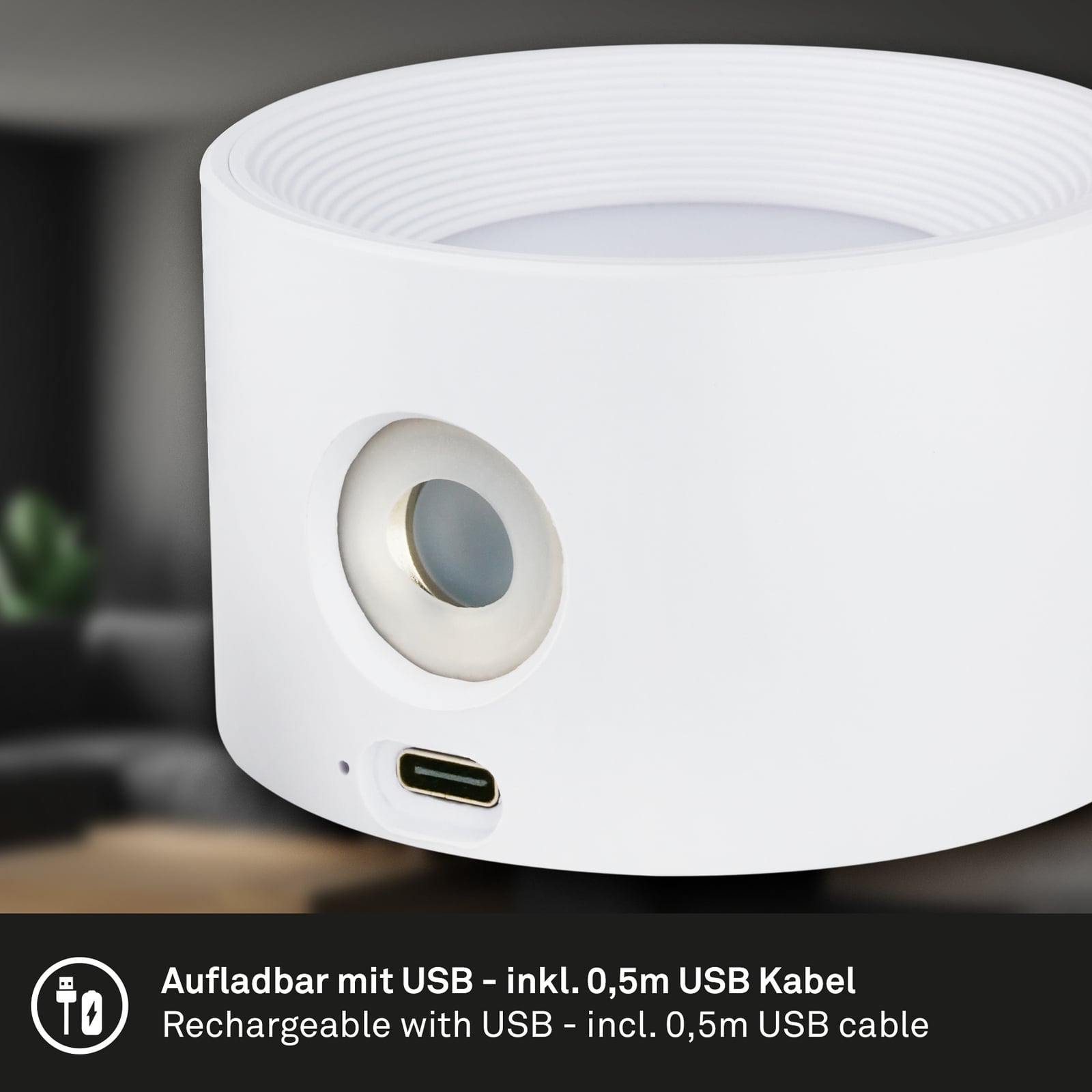 LED klemmelampe Tari dimbar CCT hvit IP44 4,5W Briloner sett fra siden