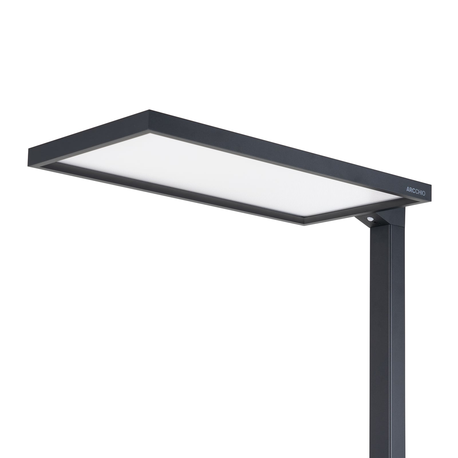 LED kontor-gulvlampe Nelus dimbar med sensor svart nærbilde av fot