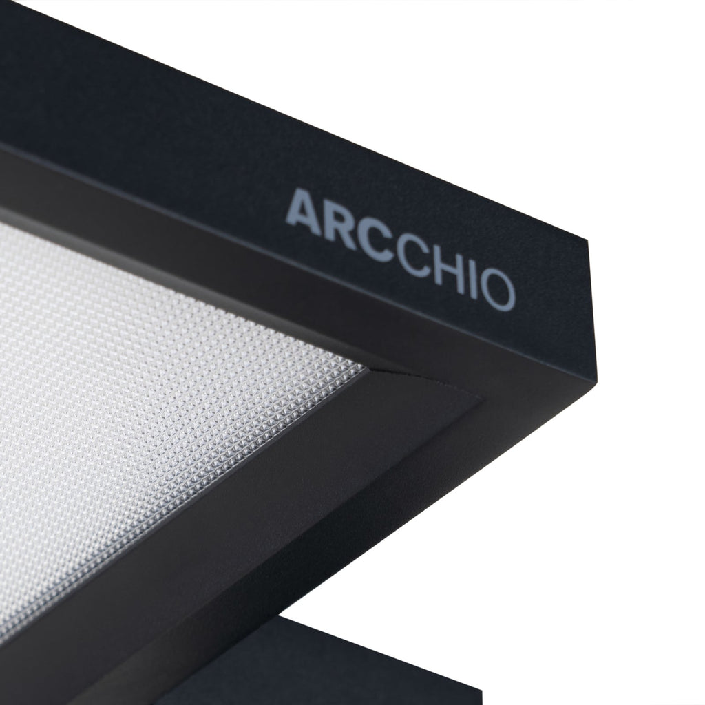 LED kontor-gulvlampe Nelus dimbar med sensor svart sideprofil