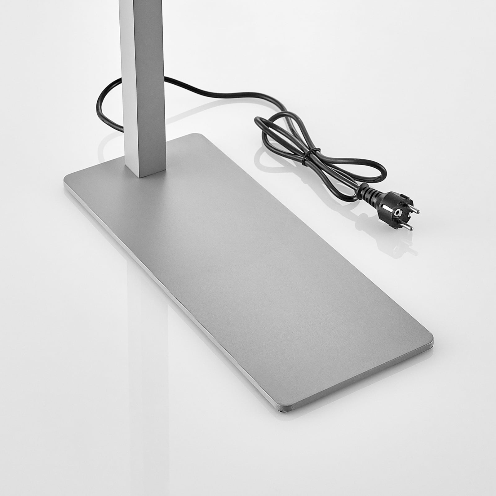 LED kontor-gulvlampe Tamilo sølv metall detalj av lampearm