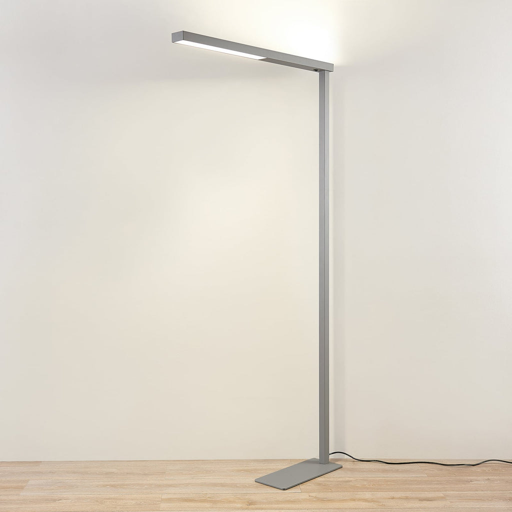 LED kontor-gulvlampe Tamilo sølv metall montert i kontor