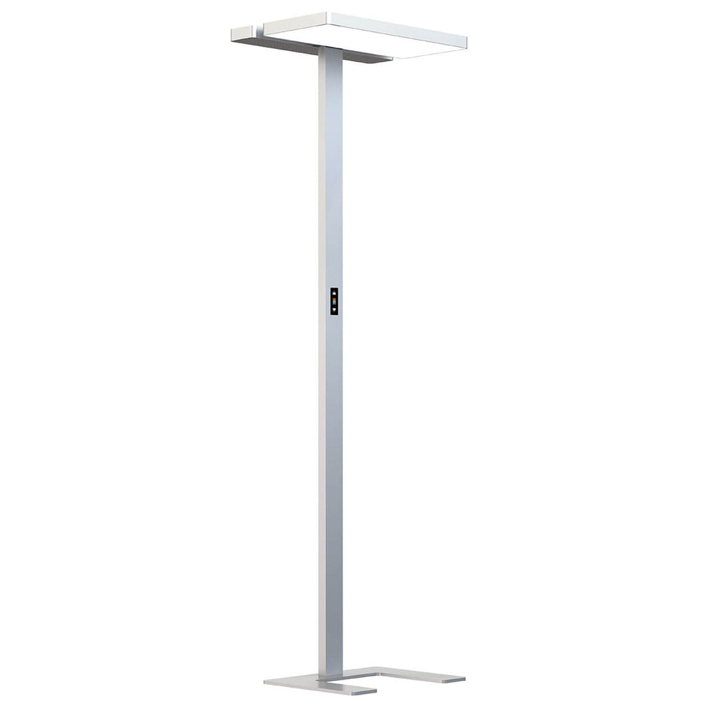LED kontorgulvlampe Aila sølv dimbar CCT med sensor montert i kontor