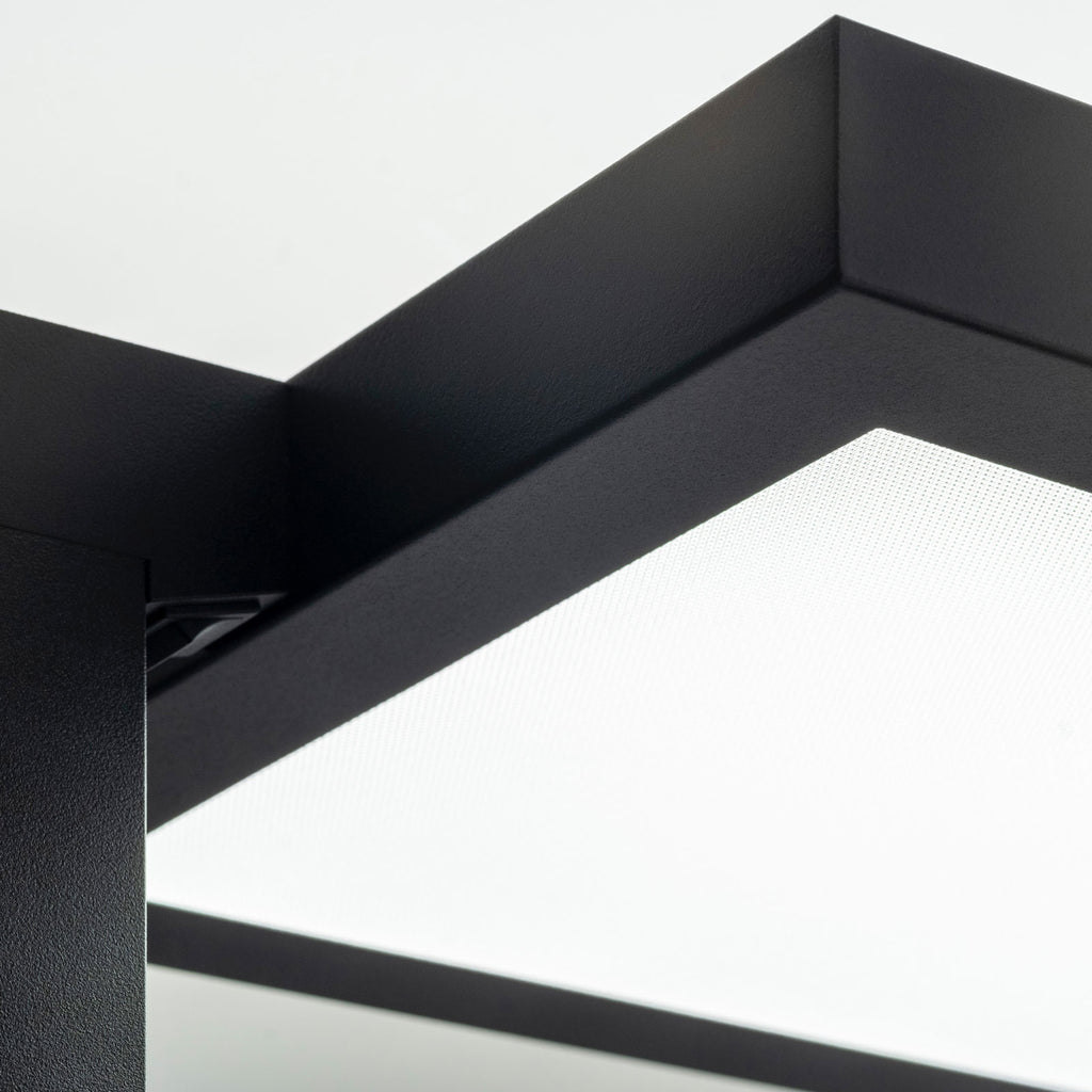 LED kontorgulvlampe Epuria SensControl dimbar svart 118W sideprofil