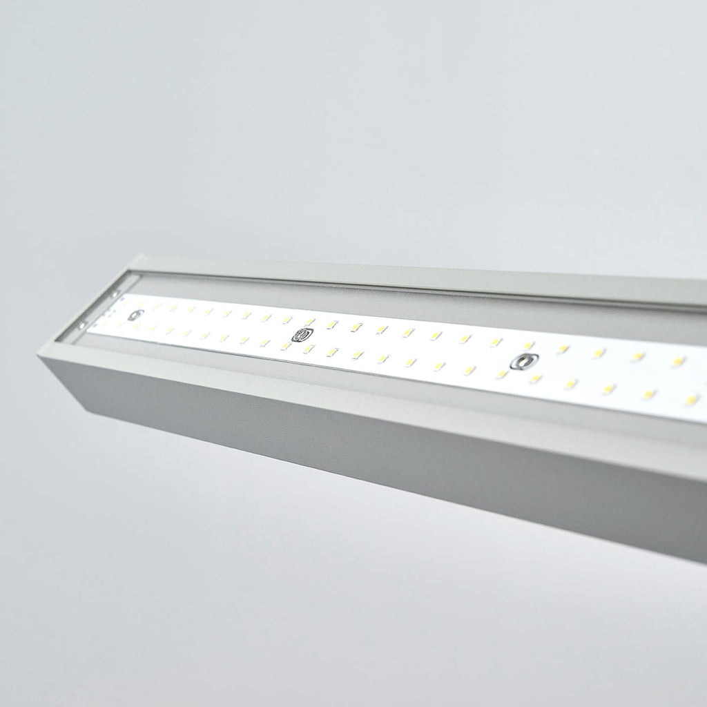 LED kontorgulvlampe Jolinda 2er-sett sølv touch-dimmer detalj