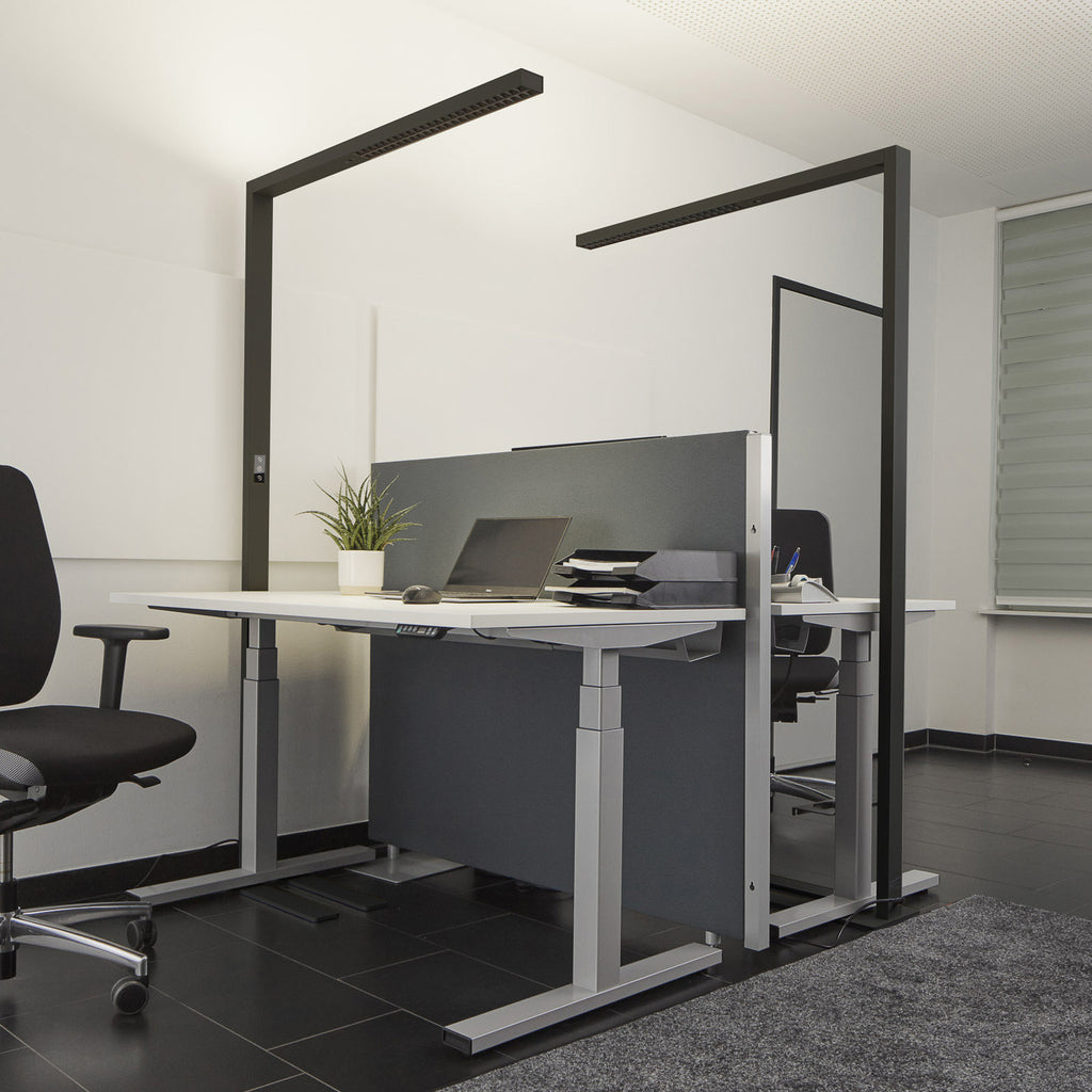 LED kontorgulvlampe Jolinda 2er-sett svart bakside
